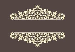 Vintage Baroque Victorian frame border monogram floral engraved scroll ornament vector