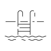 Line icon of summer and beach. Outline symbol summer vacation vector