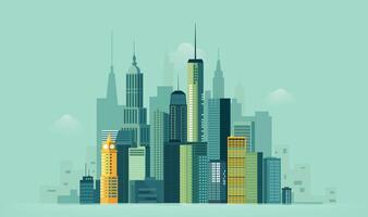 City skyline with city as background vector