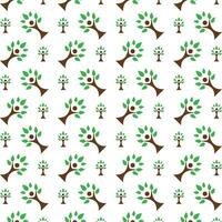 Green tree specialized trendy multicolor repeating pattern illustration design vector