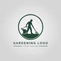 Garden And Plant Minimalist Logo Concept vector