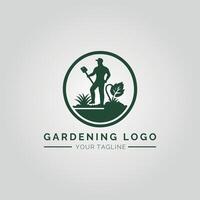 Garden And Plant Minimalist Logo Concept vector