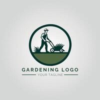 Garden And Plant Minimalist Logo Concept vector