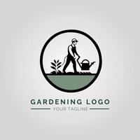 Garden And Plant Minimalist Logo Concept vector