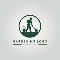 Garden And Plant Minimalist Logo Concept vector