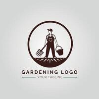 Garden And Plant Minimalist Logo Concept vector