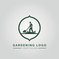 Garden And Plant Minimalist Logo Concept vector