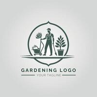 Garden And Plant Minimalist Logo Concept vector