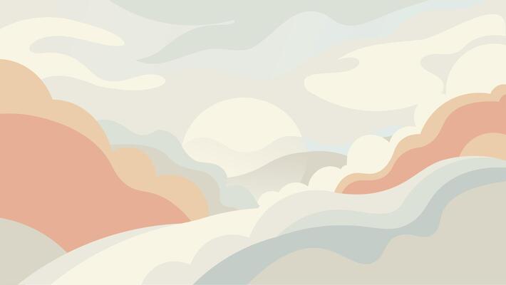 Vibrant abstract art depicting a sunset landscape with bold, wavy lines and vivid colors. Perfect for creative projects, digital artwork, or modern decor. Captures the dynamic beauty of nature.