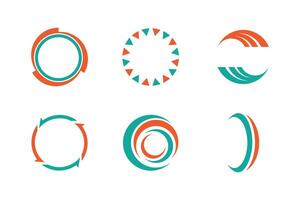 Set of abstract circle logo frame shape colorful color vector