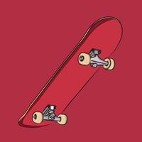 red skateboard illustration, red skateboard design vector