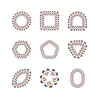 Pixel geometric frame set design vector