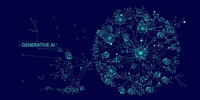 Illustration of abstract stream information with cyan line and dot. Big data, technology, AI, data transfer, data flow, large language model, natural language processing, LLM, NLP vector
