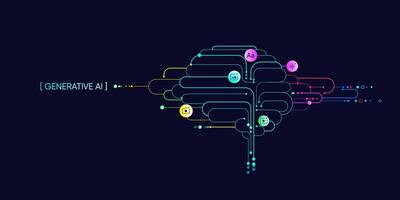 Illustration of abstract stream information with cyan line and dot. Big data, technology, AI, data transfer, data flow, large language model, natural language processing, LLM, NLP vector