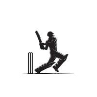 Cricket player silhouette. cricket batsman different scope silhouette illustration. cricket player logo vector