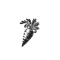 Carrot silhouette. carrot logo. carrot vegetable illustration vector