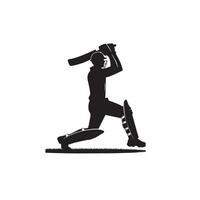 Cricket player silhouette. cricket batsman different scope silhouette illustration. cricket player logo vector