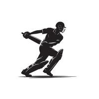 Cricket player silhouette. cricket batsman different scope silhouette illustration. cricket player logo vector