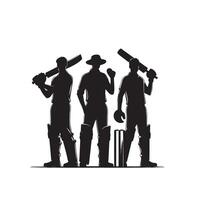 Cricket player silhouette. cricket player batsman different scope silhouette illustration. cricket player logo vector