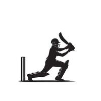 Cricket player silhouette. cricket batsman different scope silhouette illustration. cricket player logo vector