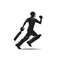 Cricket player silhouette. cricket batsman different scope silhouette illustration. cricket player logo vector