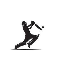 Cricket player silhouette. cricket player batsman different scope silhouette illustration. cricket player logo vector