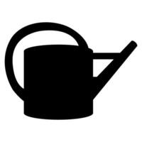 Black silhouette of watering can isolated vector