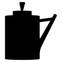 Black silhouette of watering can isolated vector