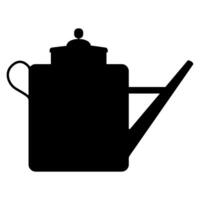 Black simple square silhouette of watering can for gardening vector