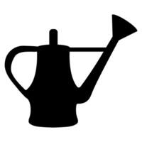 Simple black silhouette of watering can for gardening vector