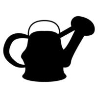 Black silhouette of watering can in vintage style isolated on white vector