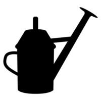 Black simple silhouette of aged watering can for gardening vector