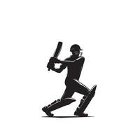 Cricket player silhouette. cricket player batsman different scope silhouette illustration. cricket player logo vector