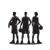 Basketball plyer silhouette. Man, basketball player illustration vector