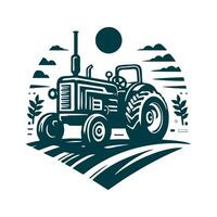 tractor logo diseño modelo. silueta de un tractor ilustración vector