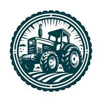 tractor logo design template. silhouette of a tractor illustration vector