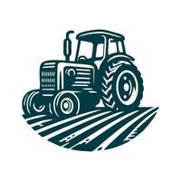 tractor logo design template. silhouette of a tractor illustration vector