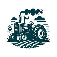 tractor logo design template. silhouette of a tractor illustration vector