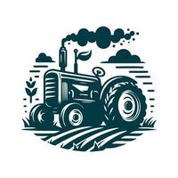 tractor logo diseño modelo. silueta de un tractor ilustración vector