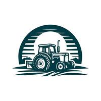 tractor logo design template. silhouette of a tractor illustration vector