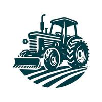 tractor logo design template. silhouette of a tractor illustration vector