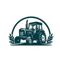 tractor logo design template. silhouette of a tractor illustration vector