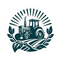 tractor logo diseño modelo. silueta de un tractor ilustración vector