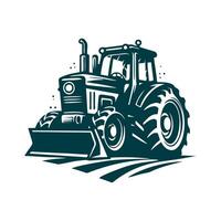 tractor logo design template. silhouette of a tractor illustration vector