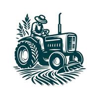 tractor logo design template. silhouette of a tractor illustration vector