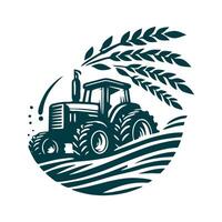 tractor logo design template. silhouette of a tractor illustration vector