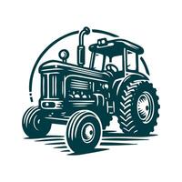 tractor logo design template. silhouette of a tractor illustration vector