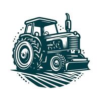 tractor logo design template. silhouette of a tractor illustration vector