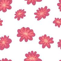 Abstract peony flowers seamless pattern. Floral ornament in simple style botanical design. vector