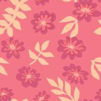 Abstract peony flowers seamless pattern. Floral ornament in simple style. botanical design. vector